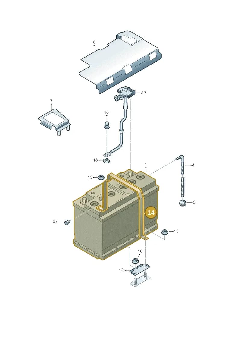 8V0804815A — Audi RS3 Sportback (2015-2016) diagram 858915000, position 14