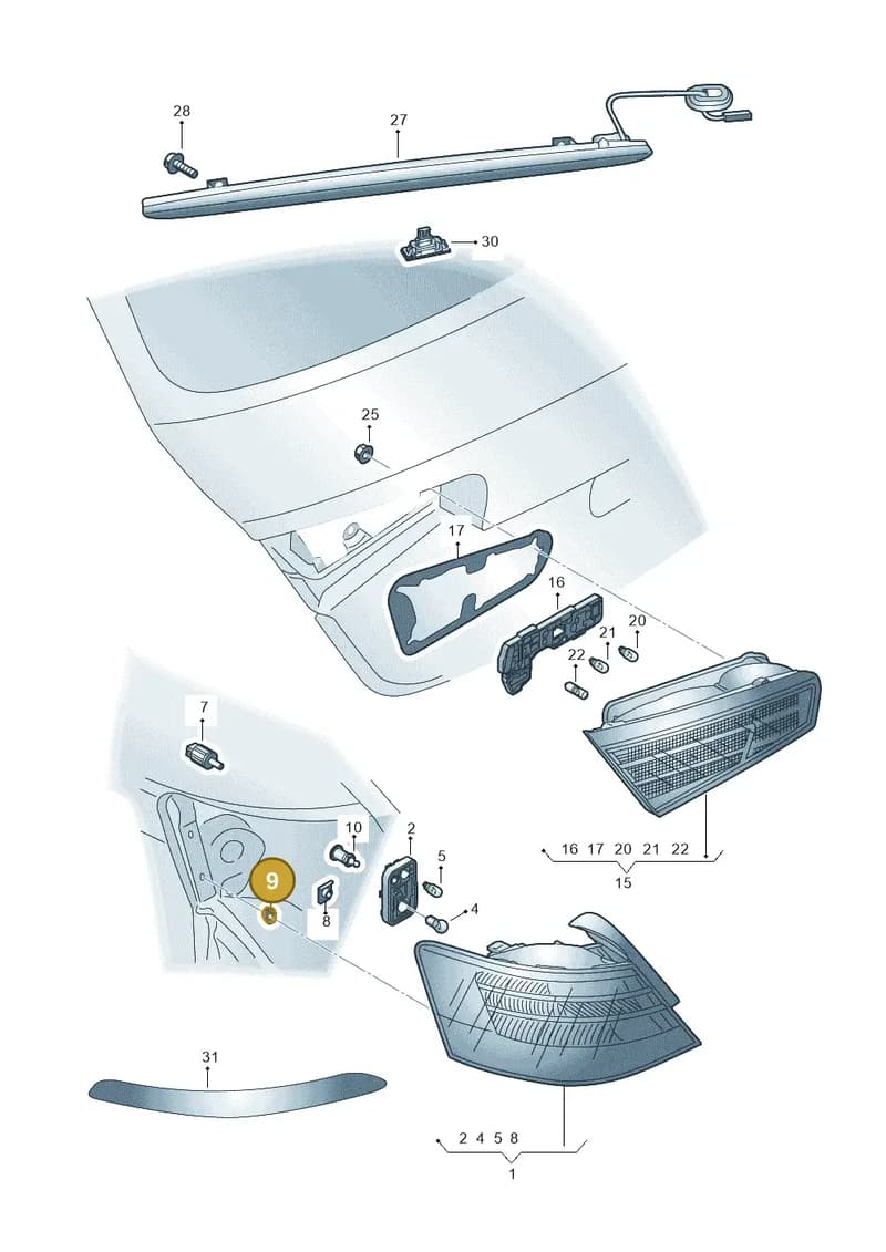 8V0805673A — Audi A3 Sportback (2012-2016) diagram 745945000, position 9