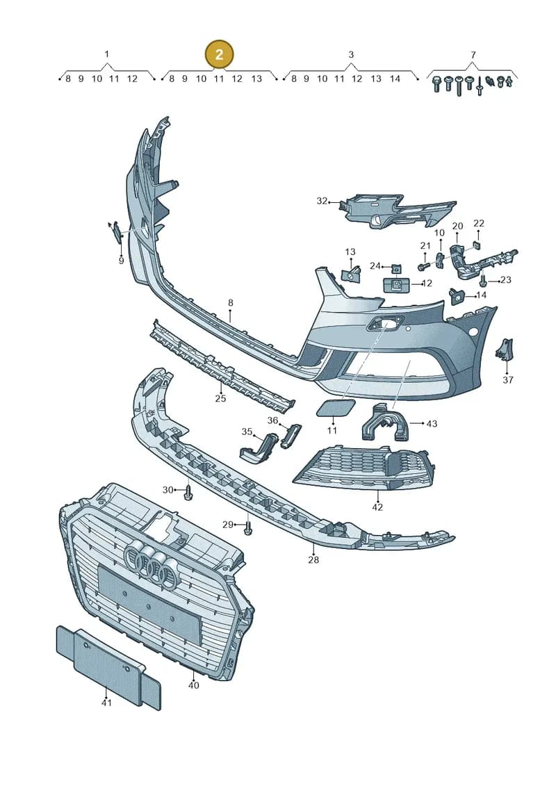 8V0807065AEGRU — Audi A3 Sportback (2016-2020) diagram 890807200, position 2