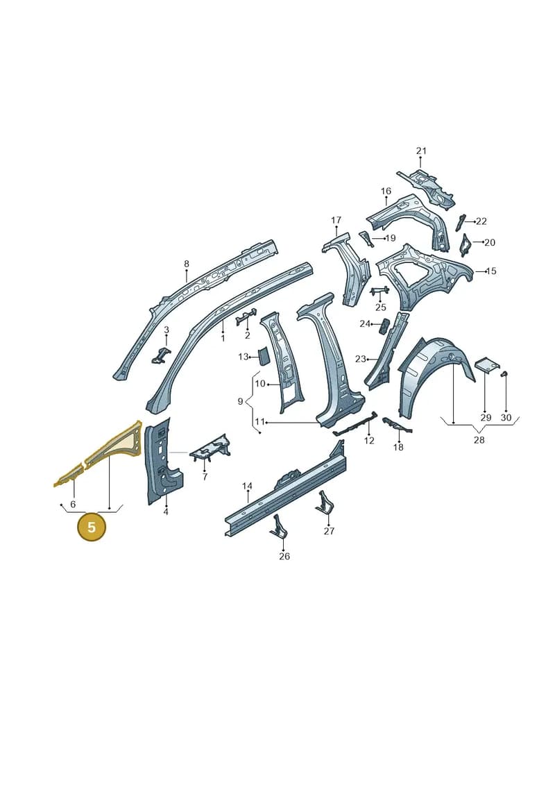 8V0810135D — Audi RS3 Limousine (2017-2020) diagram 745809100, position 5