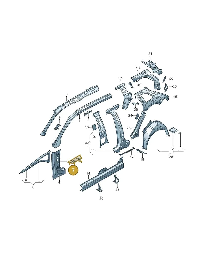 8V0810241B — Audi RS3 Limousine (2017-2020) diagram 745809100, position 7