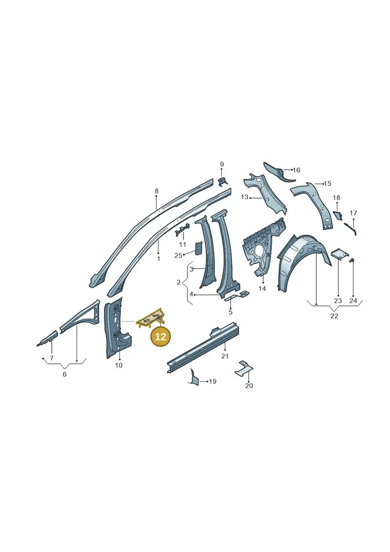 8V0810242B — Audi A3 Sportback (2016-2020) diagram 745809000, position 12