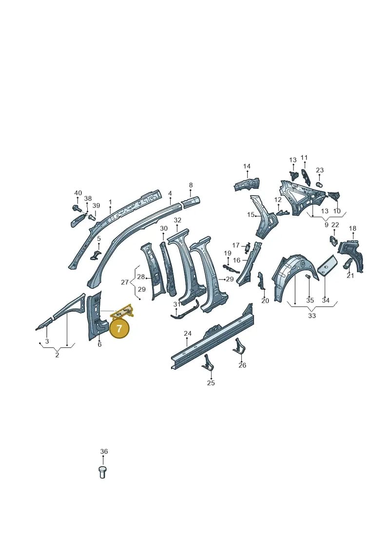 8V0810242B — Audi A3 Sportback (2012-2016) diagram 745809150, position 7