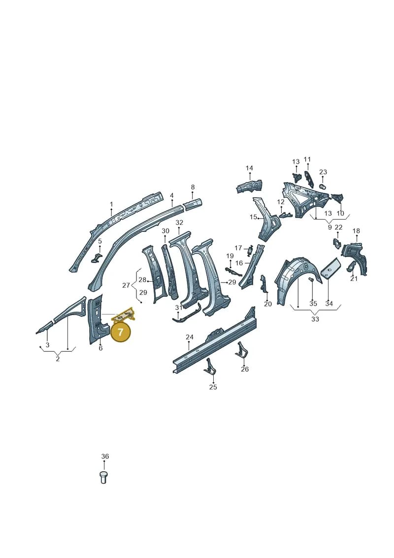 8V0810242B — Audi RS3 Limousine (2017-2020) diagram 890809150, position 7