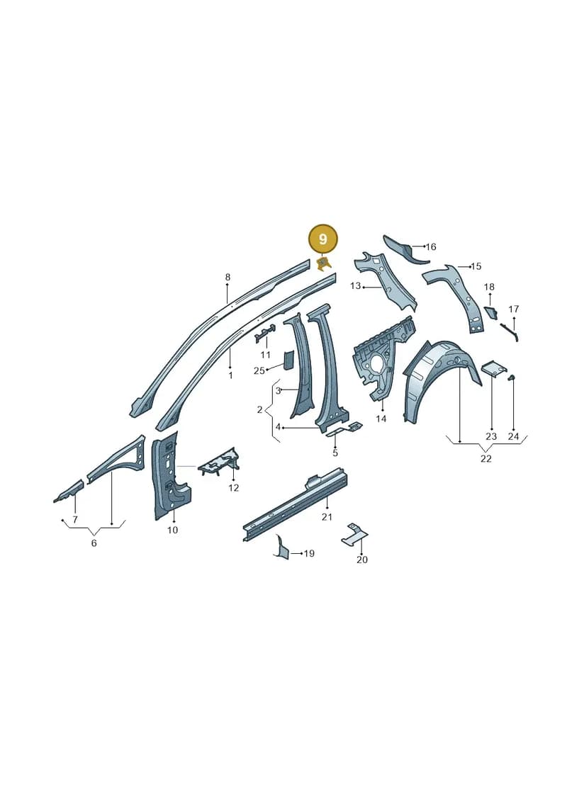8V0810376 — Audi A3 Sportback (2016-2020) diagram 745809000, position 9