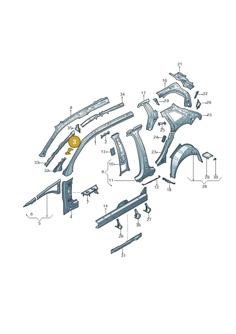 8V0810376 — Audi A3 Sportback (2016-2020) diagram 745809110, position 3