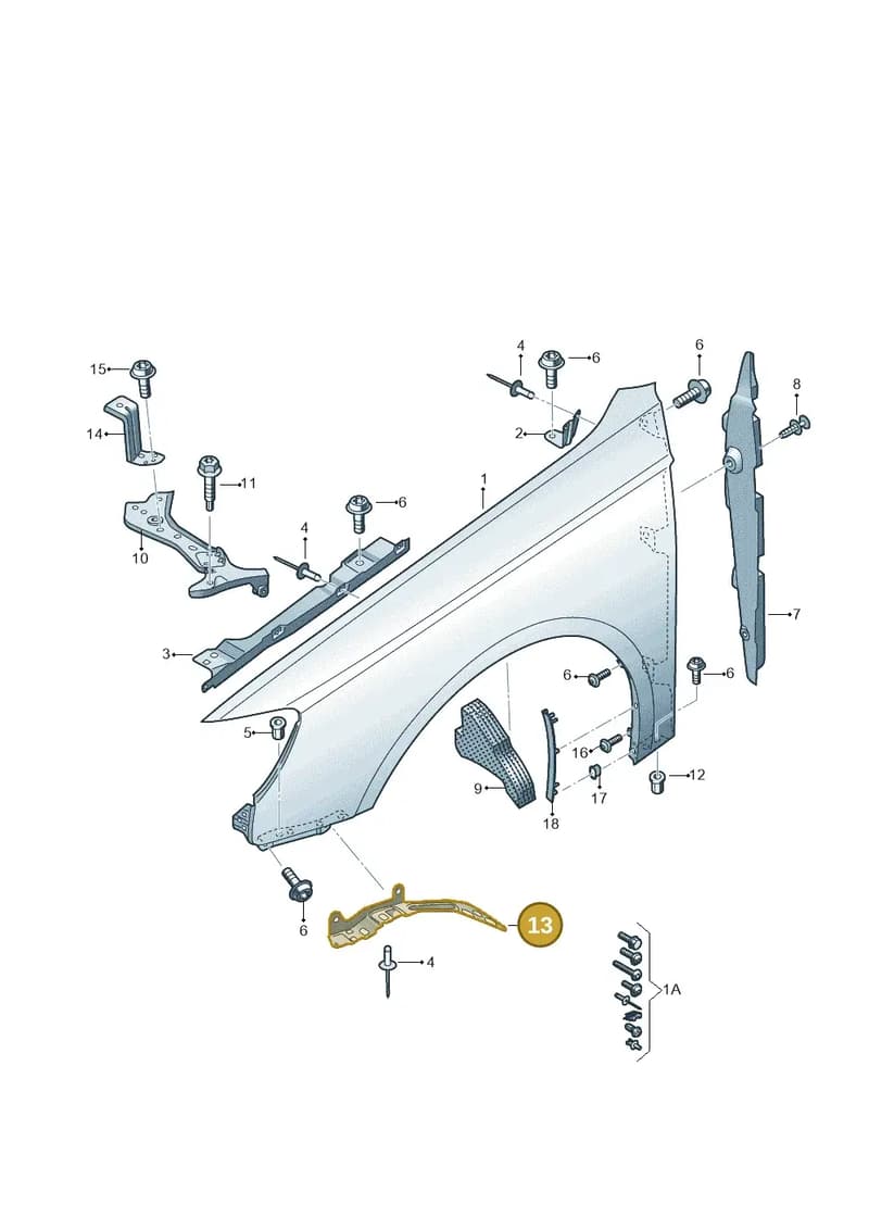 8V0821092C — Audi RS3 Limousine (2017-2020) diagram 858821000, position 13