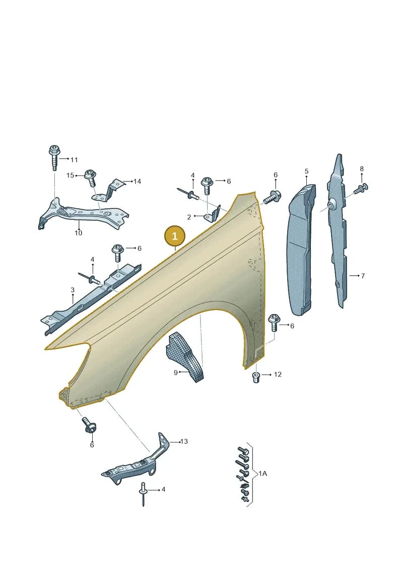 8V0821105L — Audi A3 Sportback (2016-2020) diagram 890821000, position 1