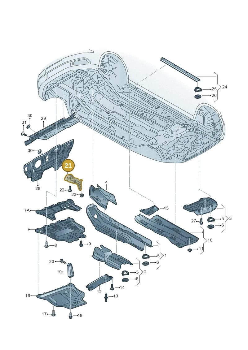 8V0825319A — Audi A3 Sportback (2016-2020) diagram 890825100, position 21