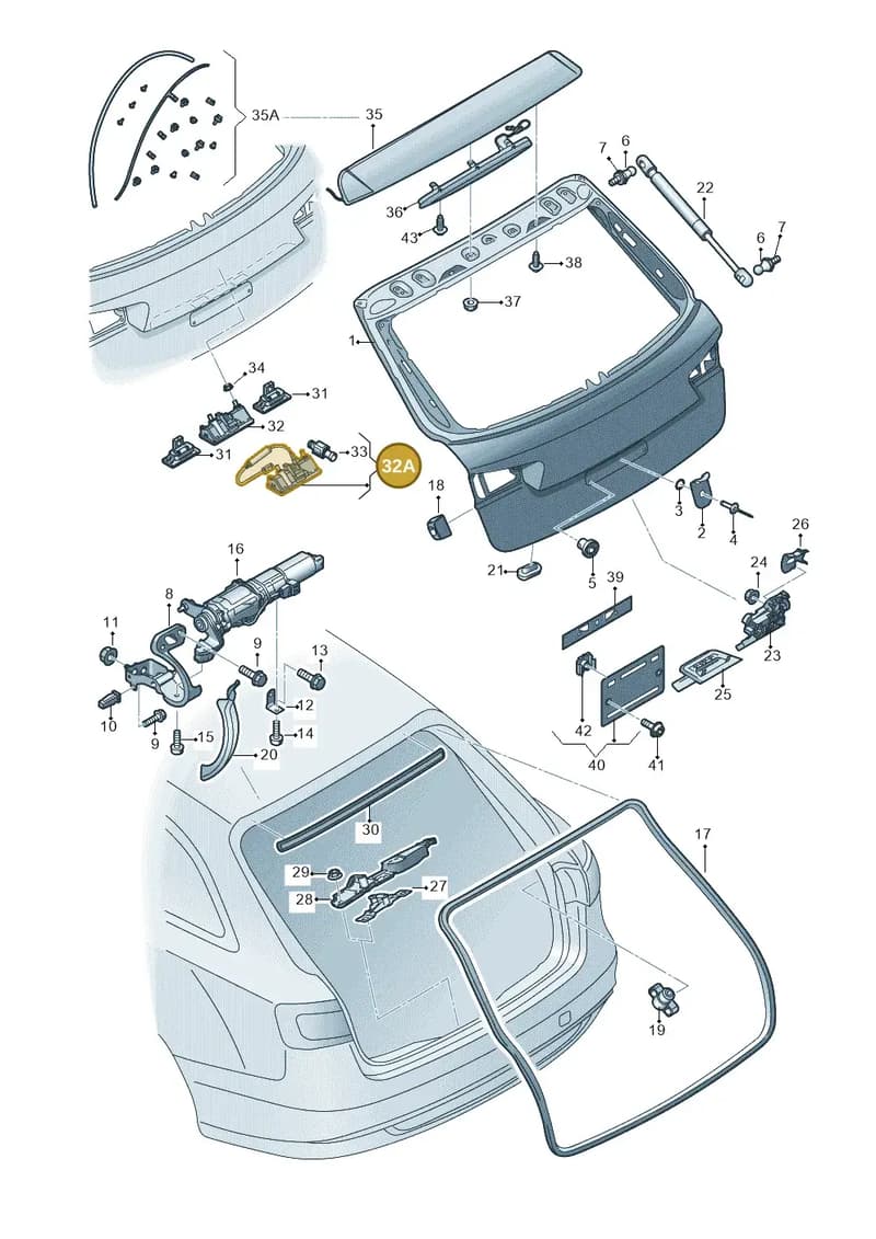 8V0827566 — Audi RS6 Avant (2013-2018) diagram 758827100, position 32A