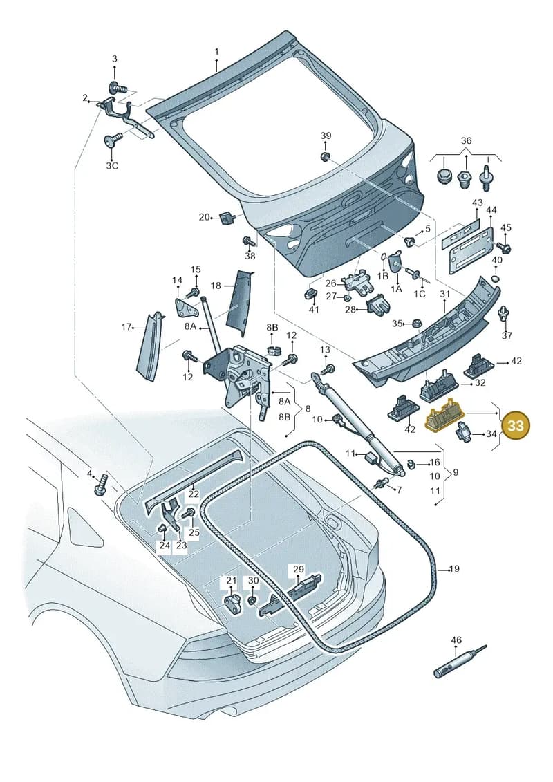 8V0827566 — Audi A7 Sportback (2014-2018) diagram 765827000, position 33