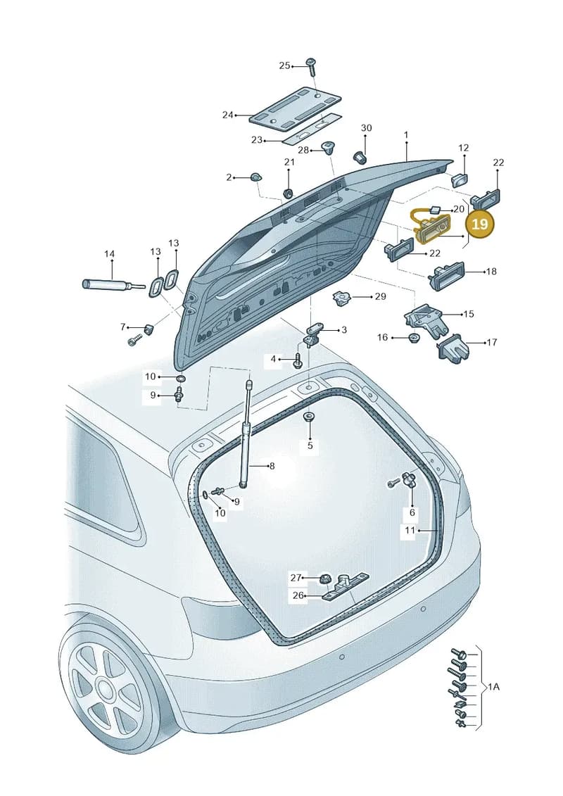 8V0827566 — Audi A3 Sportback 1.4 (2014-) diagram 785827010, position 19
