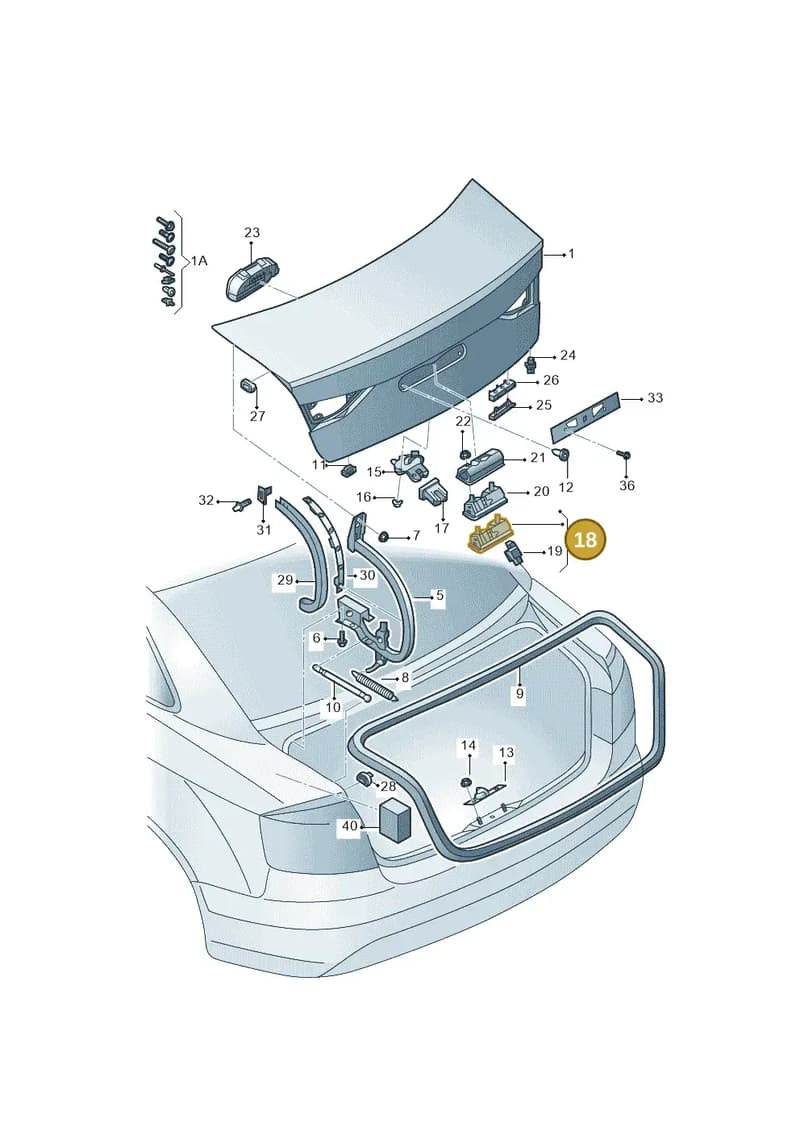 8V0827566B — Audi A3 Limousine 2.0 (2017-2021) diagram 820827015, position 18