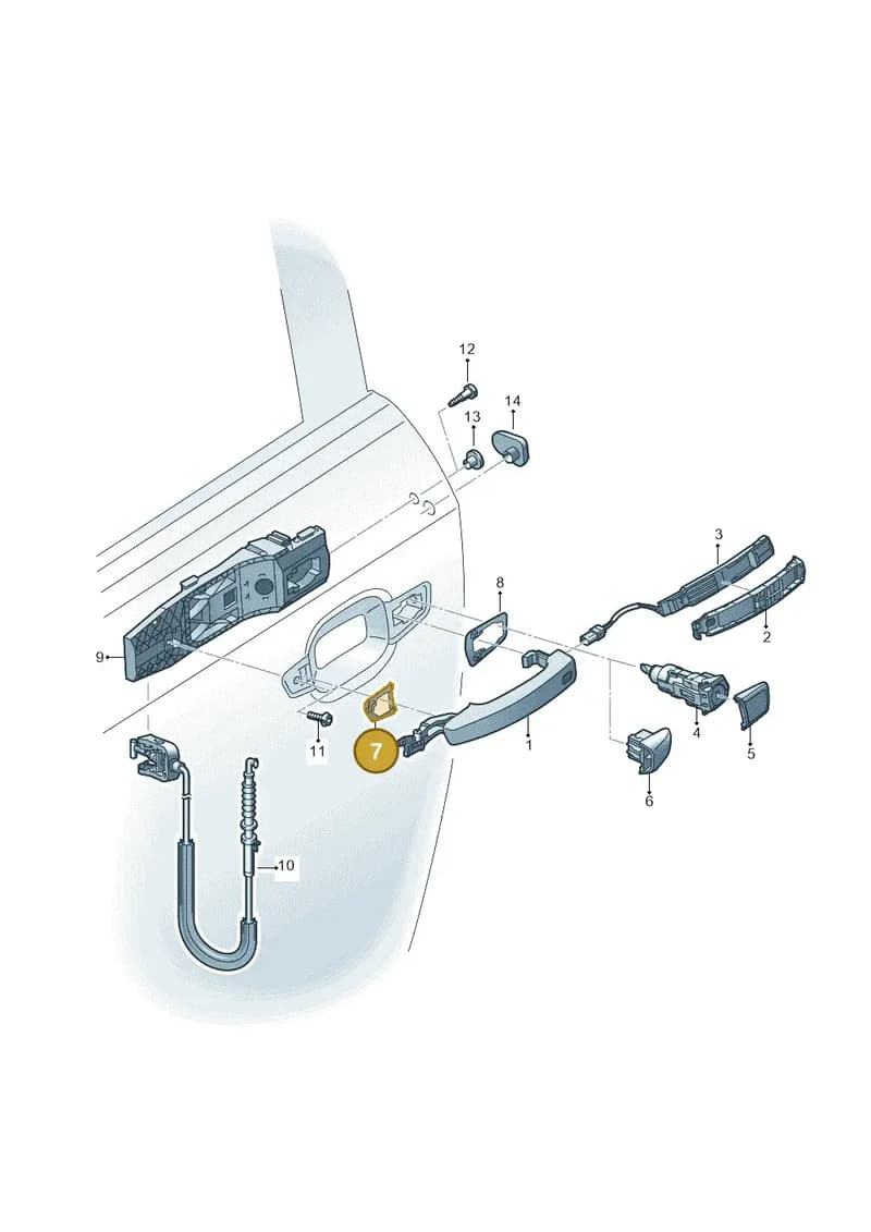 8V0837210 — Audi A1 Sportback (2018-2025) diagram 592837000, position 7