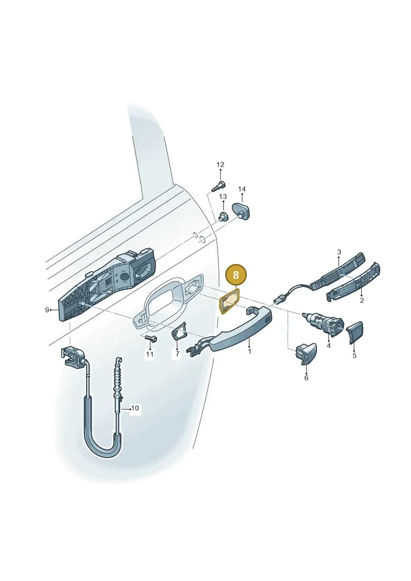 8V0837278 — Audi A1 Sportback (2018-2025) diagram 592837000, position 8