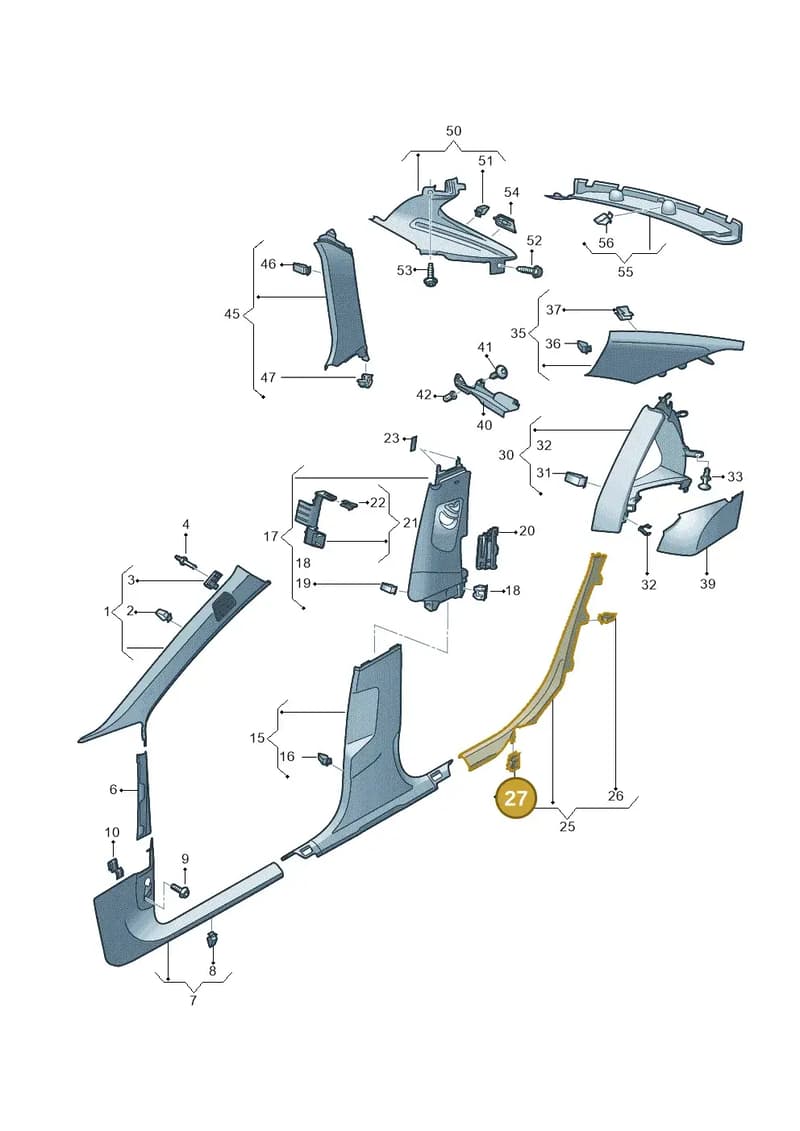 8V0853147 — Audi A6 (2018-2025) diagram 430867650, position 27