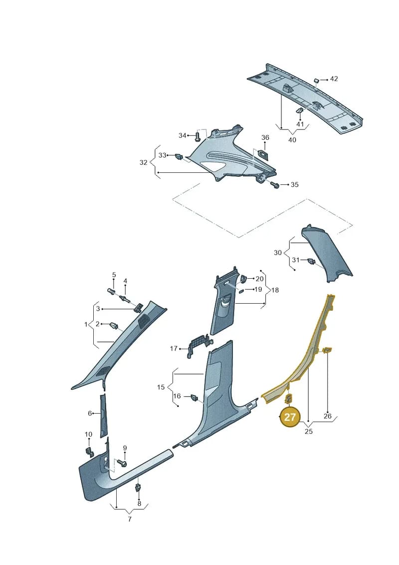 8V0853147 — Audi RS4 Avant (2017-2025) diagram 438867650, position 27