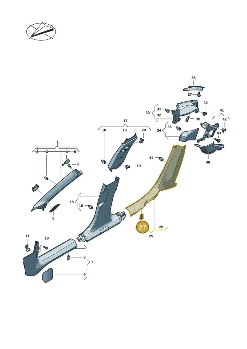 8V0853147 — Audi A5 Limousine (2024-2025) diagram 8wh867650, position 27