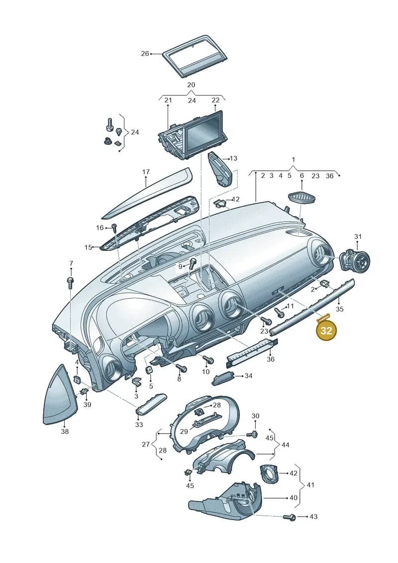 8V0853191E3Q7 — Audi RS3 Limousine (2017-2020) diagram 890857100, position 32