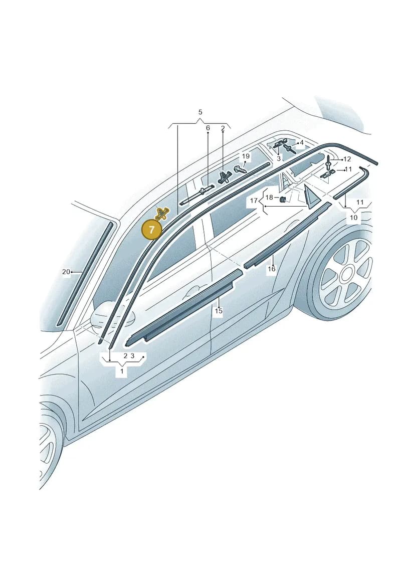 8V0853585 — Audi A3 Sportback (2016-2020) diagram 890853250, position 7