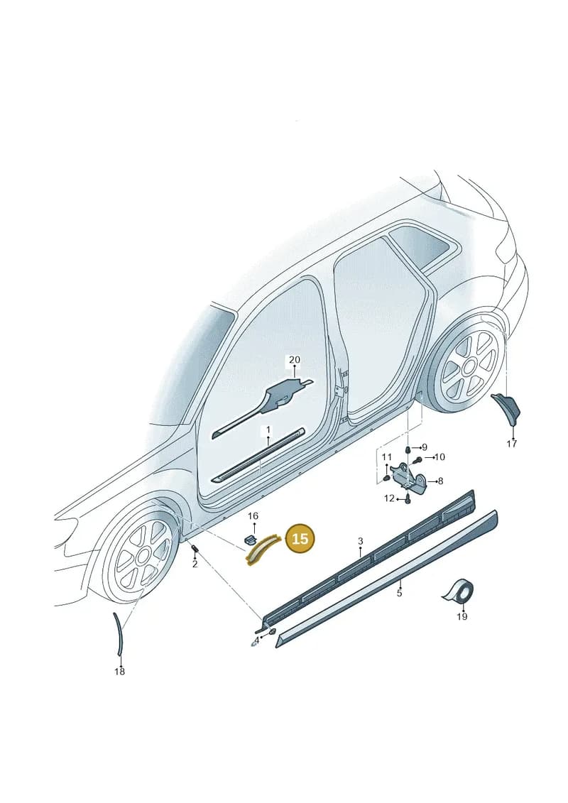 8V0853718 — Audi A3 Sportback (2016-2020) diagram 890853050, position 15