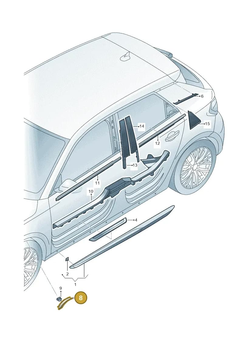 8V0853718 — Audi A1 Sportback (2018-2025) diagram 592853000, position 8