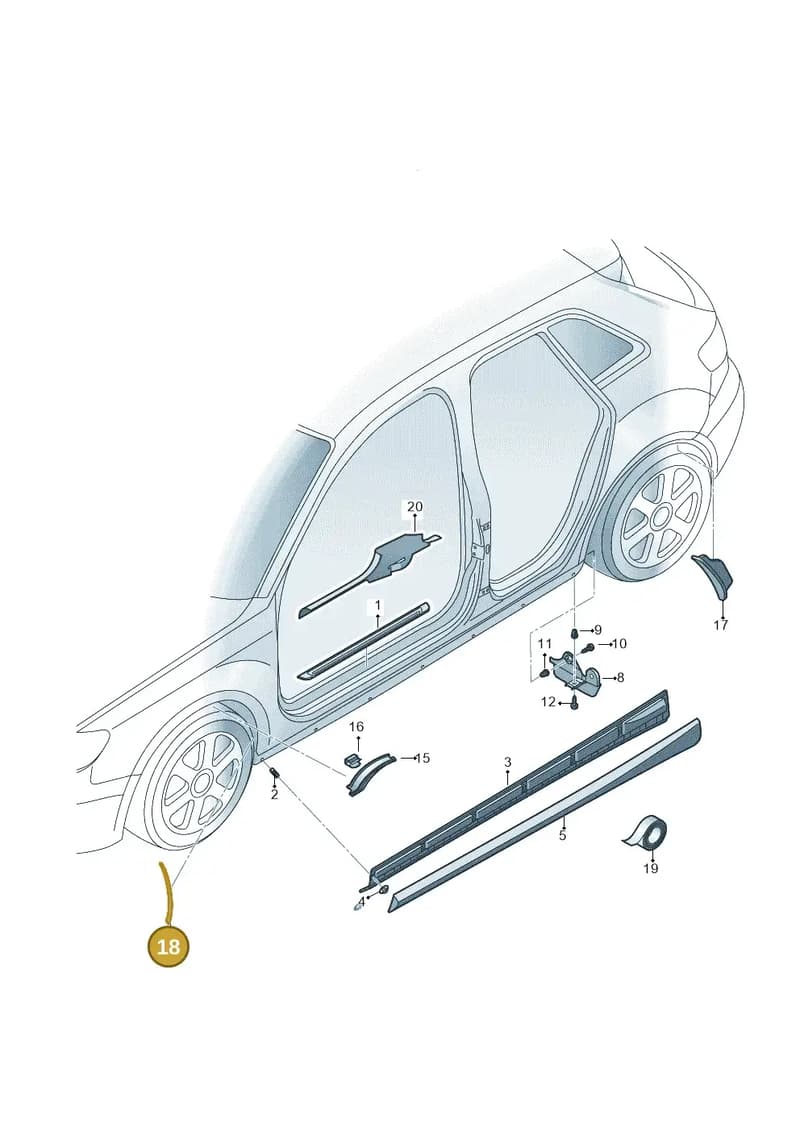 8V0853932 — Audi A3 Sportback (2016-2020) diagram 890853050, position 18