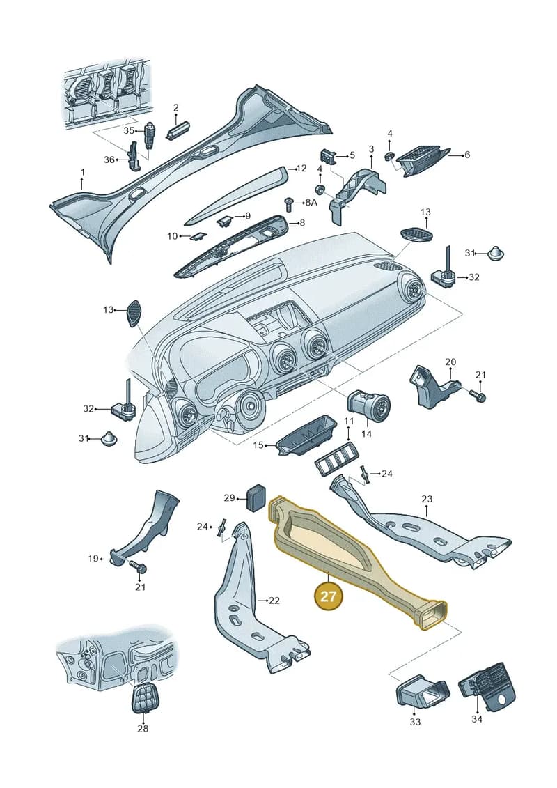 8V0857039 — Audi RS3 Limousine (2017-2020) diagram 745819300, position 27