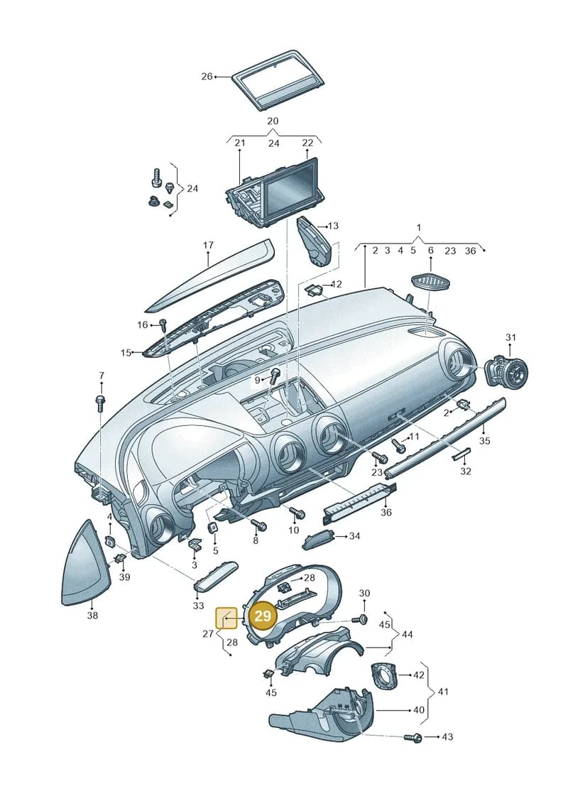 8V08572376PS — Audi RS3 Limousine (2017-2020) diagram 890857100, position 29