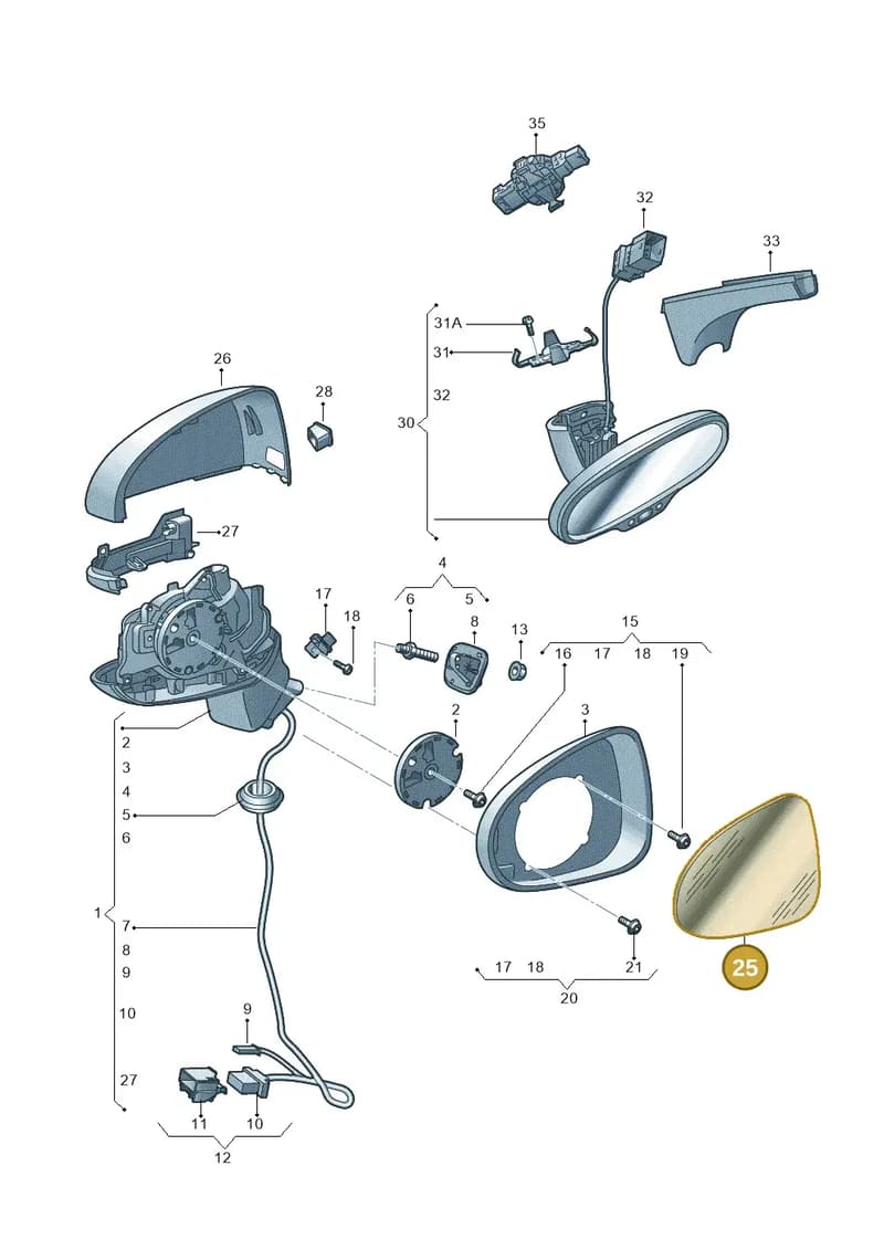 8V0857535D — Audi A3 Cab. 1.4 (2013-2016) diagram 778857400, position 25