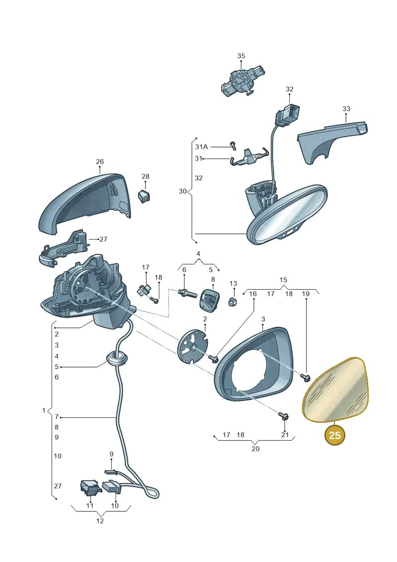 8V0857535F — Audi RS3 Sportback (2015-2016) diagram 745857400, position 25
