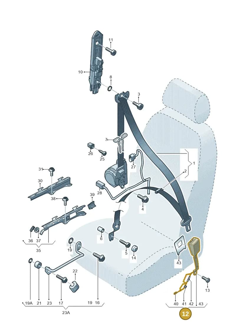 8V0857755LYLZ — Audi A3 Sportback (2016-2020) diagram 745857600, position 12