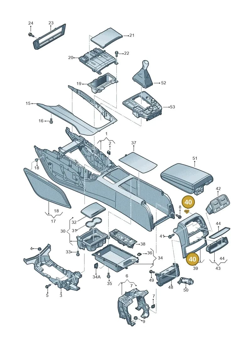 8V0858137 — Audi A7 Sportback (2014-2018) diagram 711863500, position 40