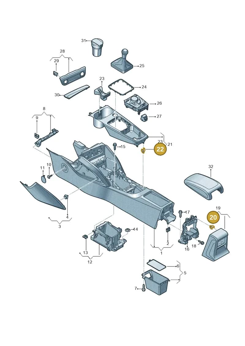 8V0858137 — Audi Q2 (2016-2025) diagram 803863500, position 20+22