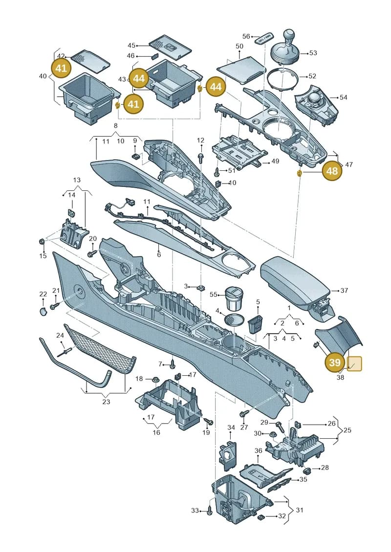 8V0858137 — Audi TTS (2014-2023) diagram 850863500, position 39+41+44+48