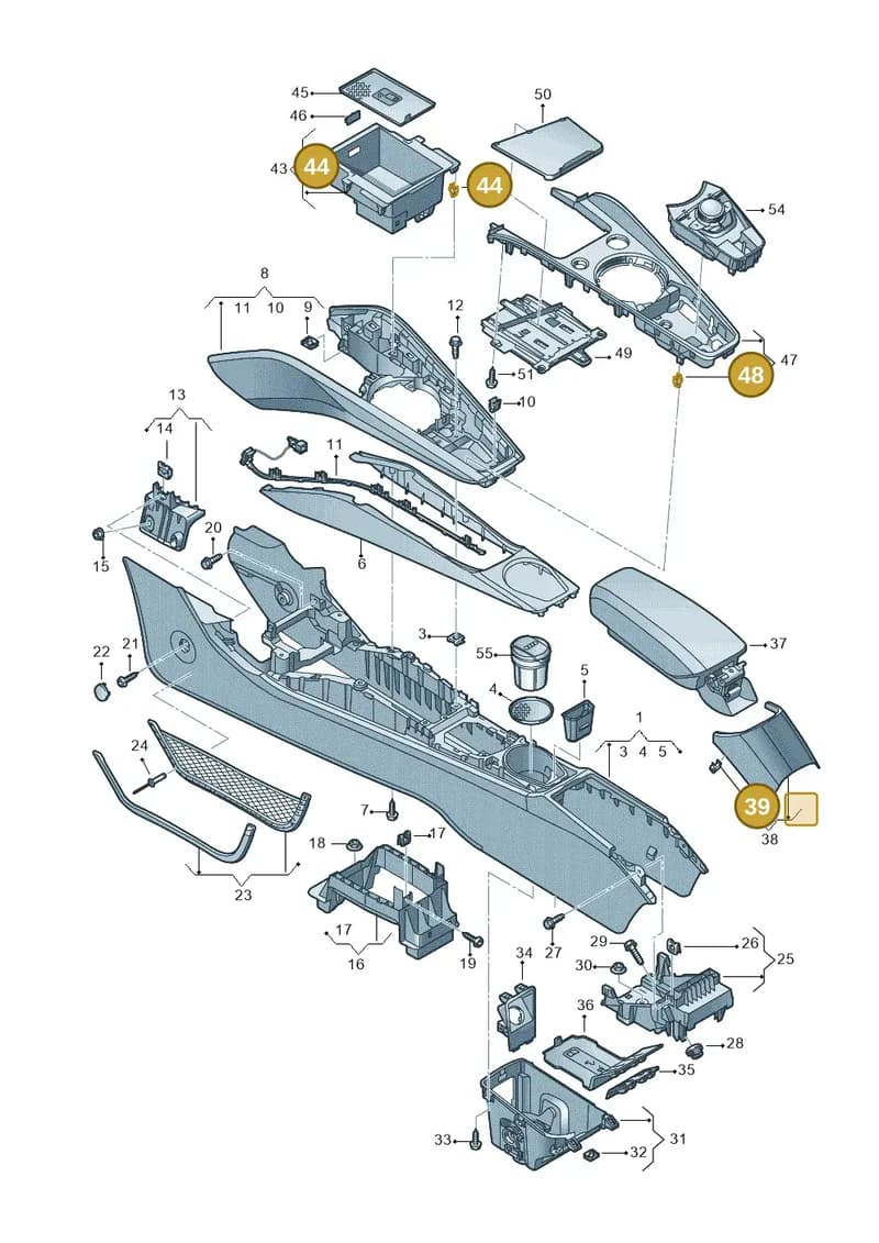 8V0858137 — Audi TT RS (2016-2023) diagram 898863500, position 39+44+48
