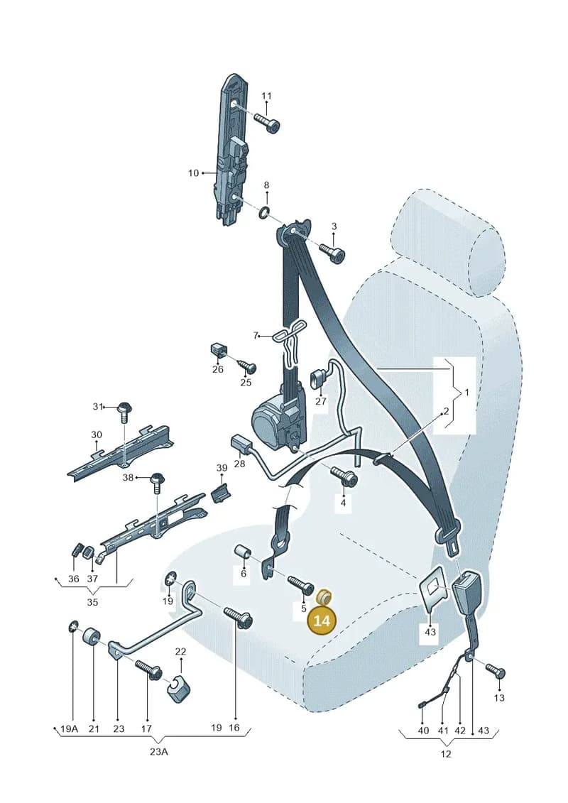 8V0858869 — Audi A3 Sportback (2016-2020) diagram 745857600, position 14