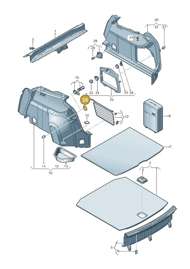 8V0863210 — Audi A3 Sportback (2012-2016) diagram 745863900, position 16