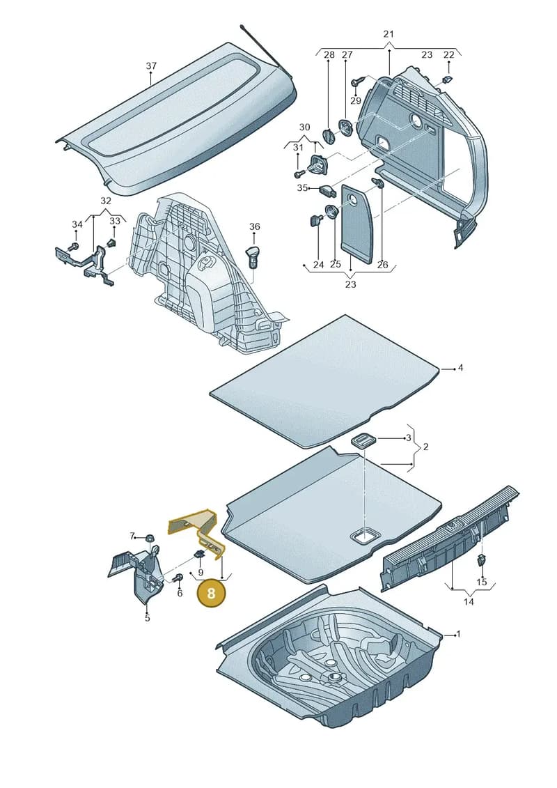 8V0863423A4PK — Audi RS3 Limousine (2017-2020) diagram 745863800, position 8