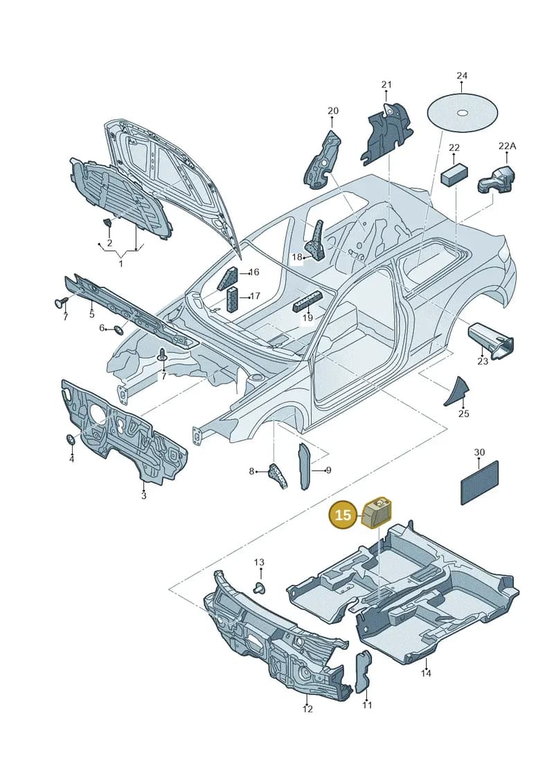 8V0863807 — Audi A3 Sportback (2012-2016) diagram 745863200, position 15
