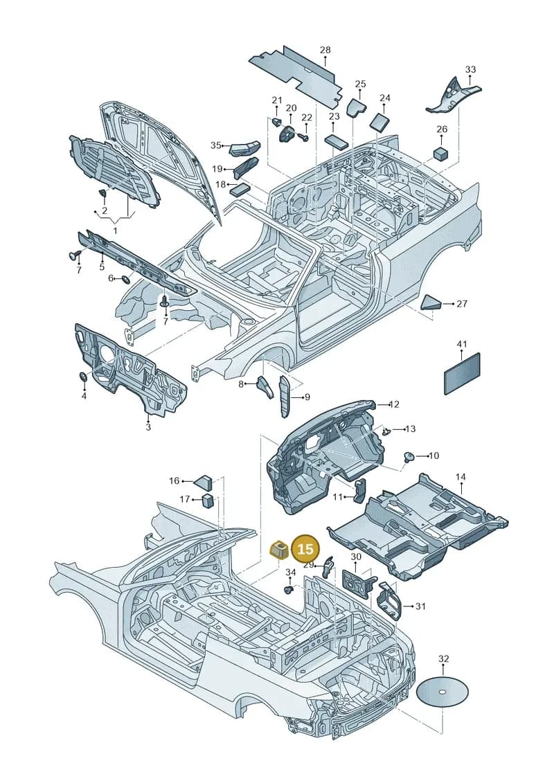 8V0863807 — Audi A3 Cabriolet (2016-2020) diagram 891863200, position 15