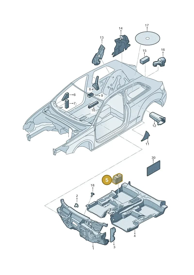 8V0863807A — Audi RS3 Limousine (2017-2020) diagram 890863200, position 5