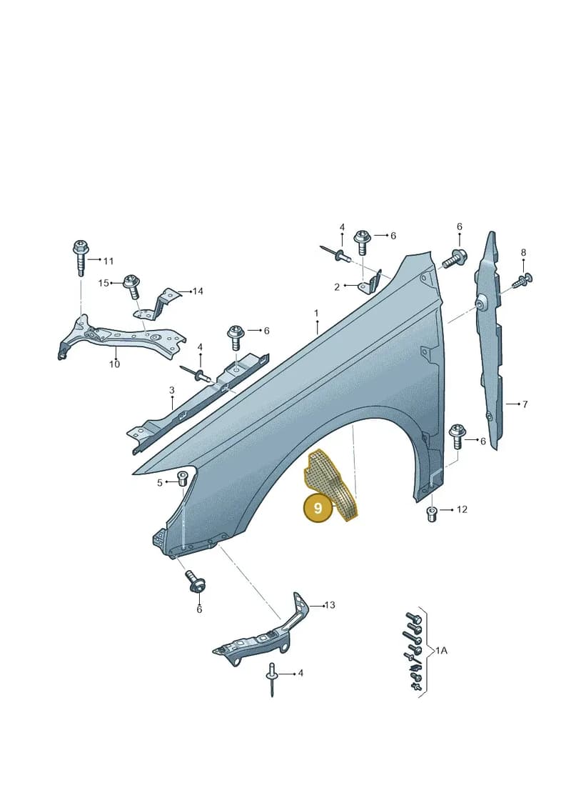 8V0864238 — Audi A3 Sportback (2012-2016) diagram 745821000, position 9