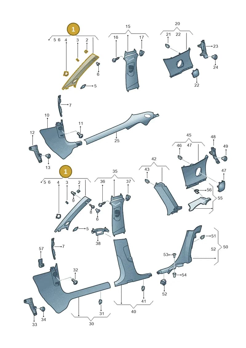 8V0867234VU6 — Audi A3 Sportback (2012-2016) diagram 745867650, position 1