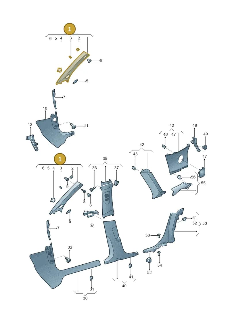 8V0867234VU6 — Audi A3 Sportback 1.4 (2014-) diagram 785867065, position 1