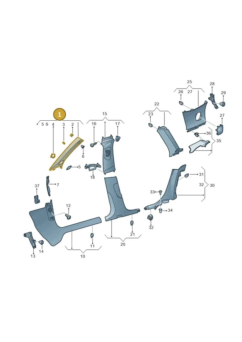 8V0867234VU6 — Audi RS3 Sportback (2015-2016) diagram 858867650, position 1
