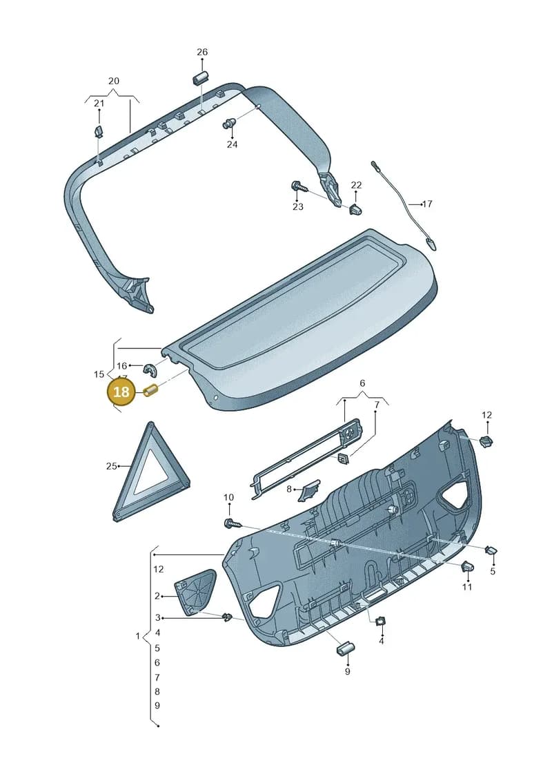 8V0867649 — Audi A3 Sportback (2012-2016) diagram 708867900, position 18