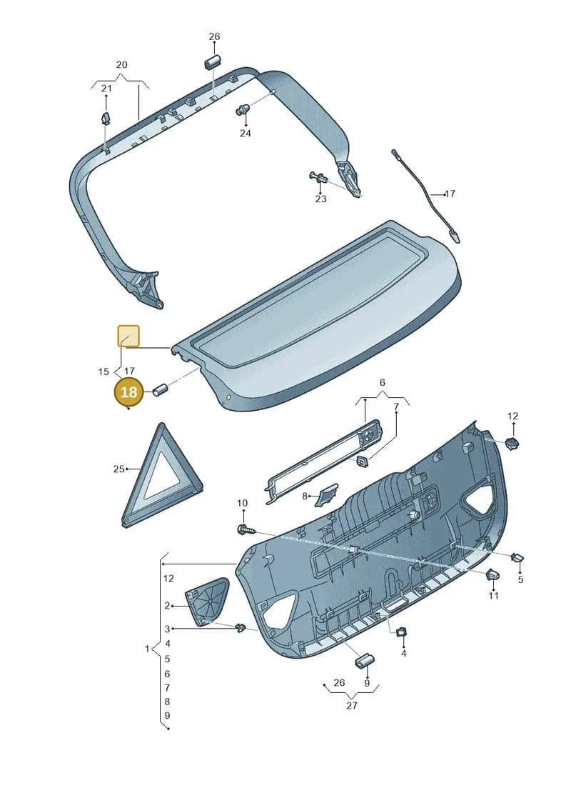 8V0867649 — Audi RS3 Limousine (2017-2020) diagram 858867900, position 18