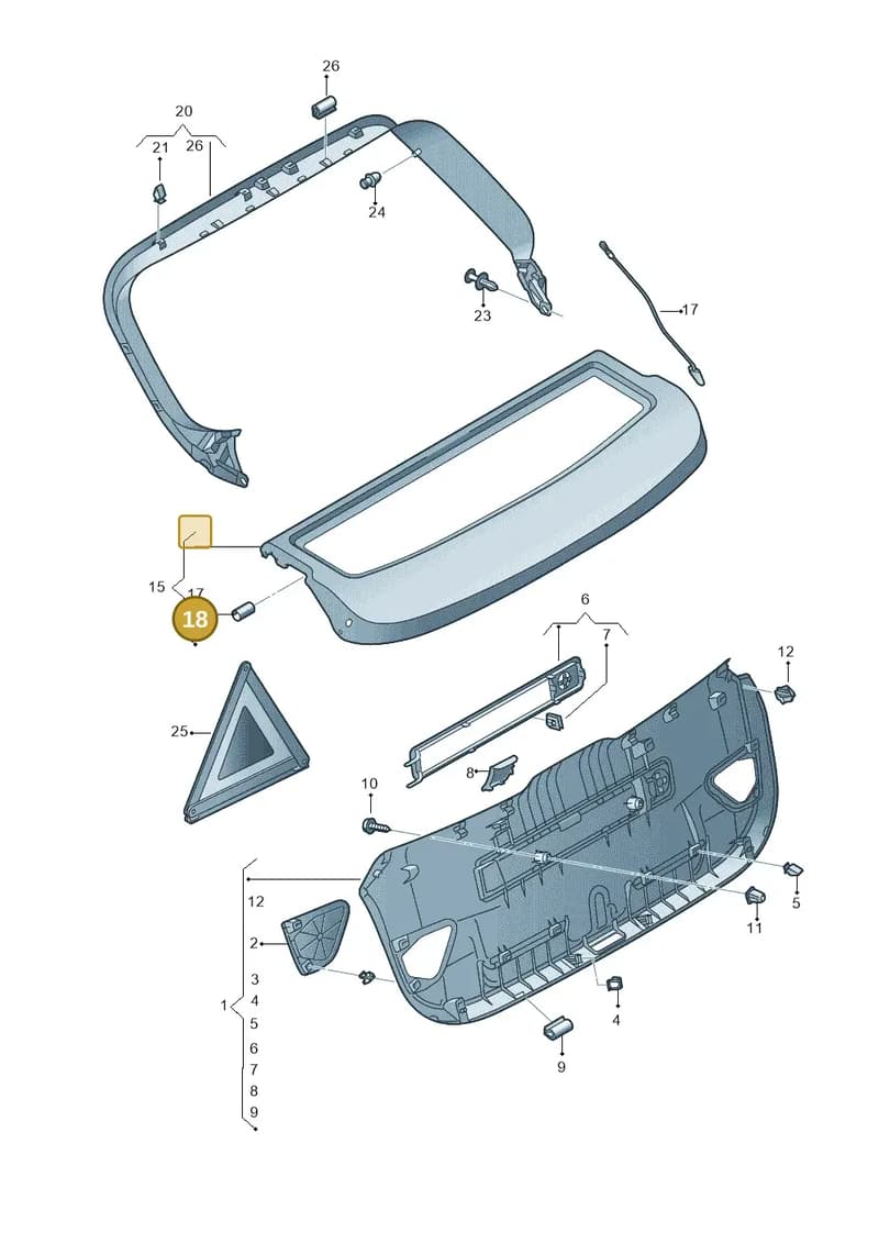 8V0867649 — Audi A3 Sportback (2016-2020) diagram 890867900, position 18