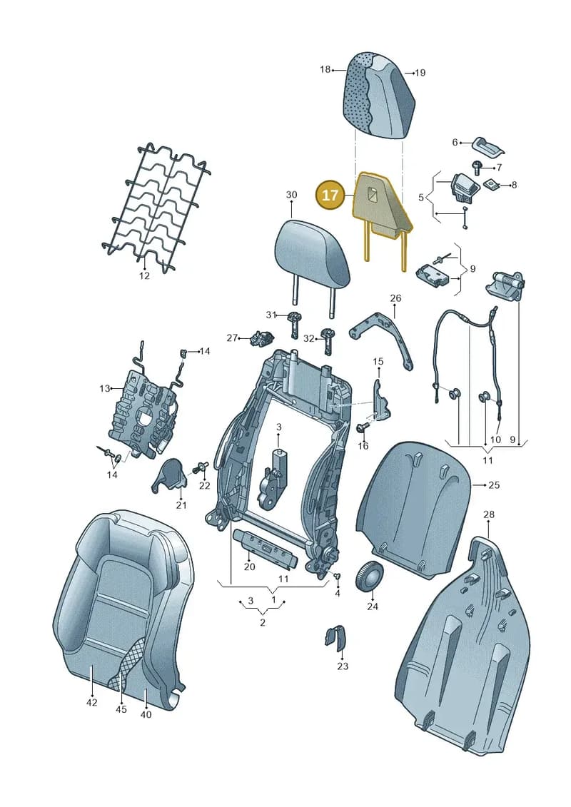 8V0881351 — Audi A3 Sportback (2016-2020) diagram 745881500, position 17